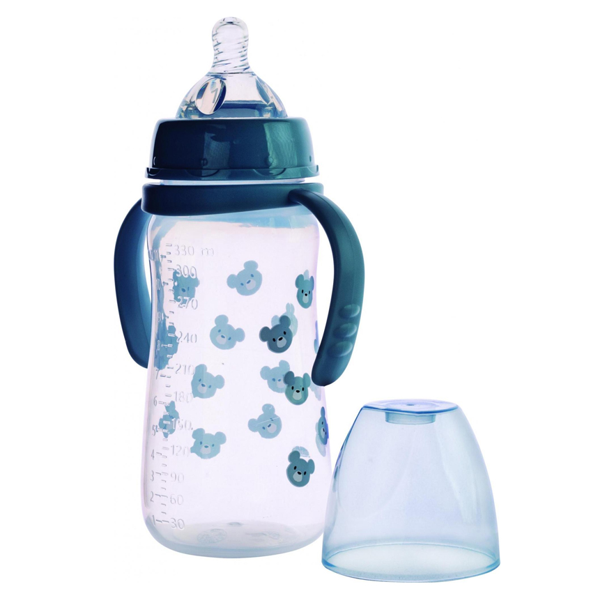 Mamadeira Plasútil Com Alça Estampa Ursos Azul 330 ml Mamadeira Plasútil Com Alça Estampa Ursos Azul 330 ml