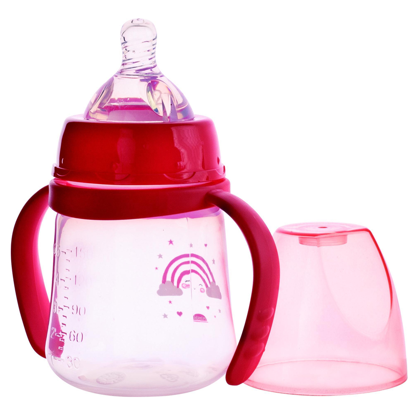 Mamadeira Plasútil Com Estampa Nuvem E Arco Íris Rosa 150 ml Mamadeira Plasútil Com Estampa Nuvem E Arco Íris Rosa 150 ml