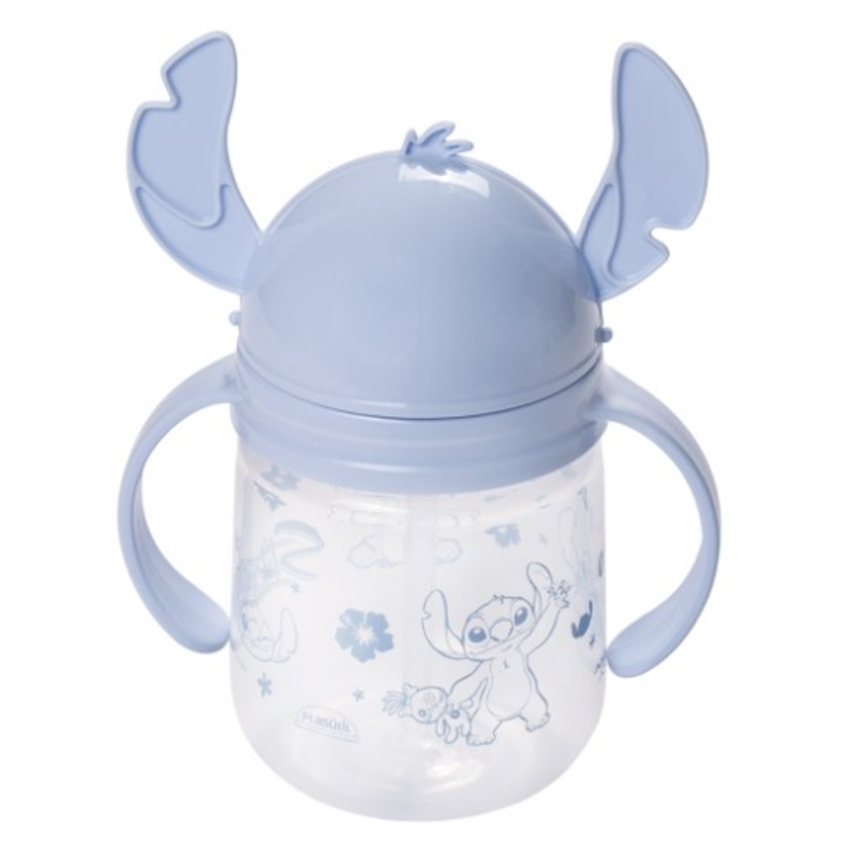 Caneca Treinamento Plasútil 350 ML Com Canudo Stitch Lilo