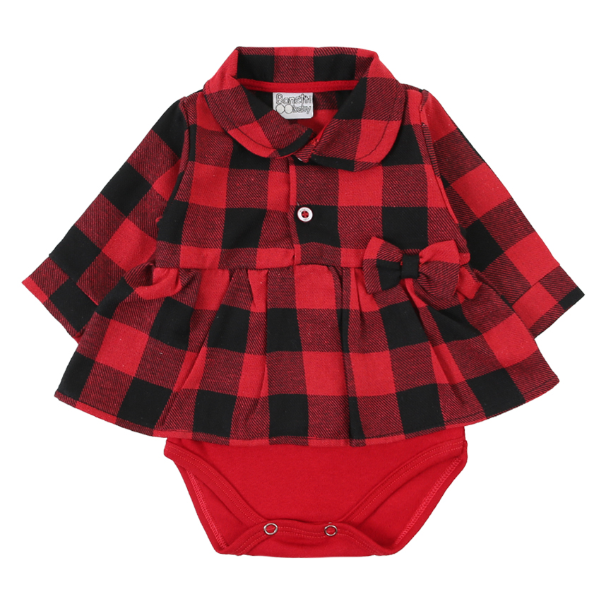 Body Bonettinhos Manga Longa Flanelado Vestido Xadrez Body Bonettinhos Manga Longa Flanelado Vestido Xadrez