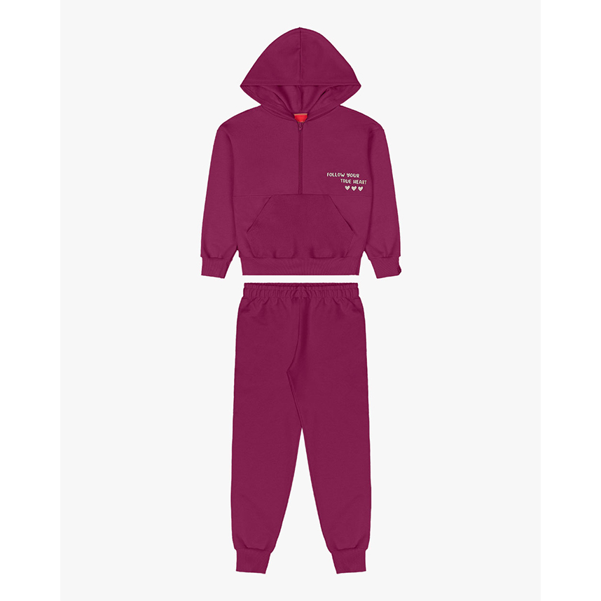 Conjunto Moletom Infantil Kely Kety Blusão Fecho Zíper Estampado