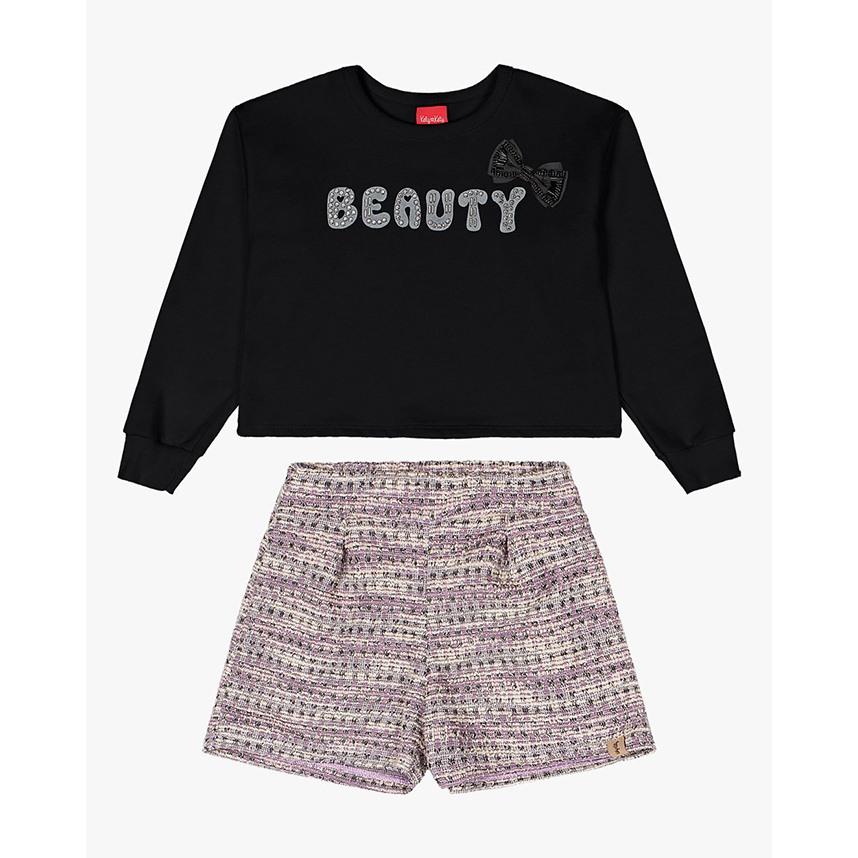 Conjunto Moletom Infantil Kely Kety Blusão Estampado