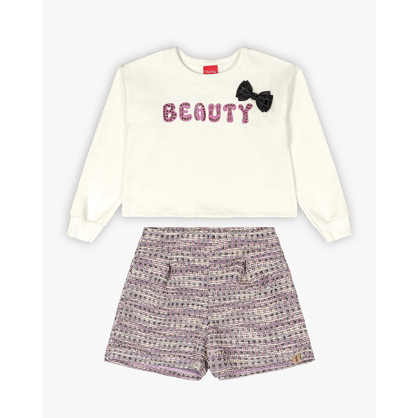 Conjunto Moletom Infantil Kely Kety Blusão Estampado
