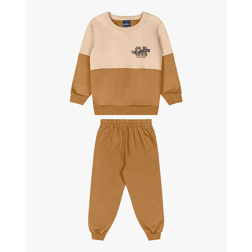 Conjunto Infantil Reirex Moletom Blusão Estampa Los Angeles