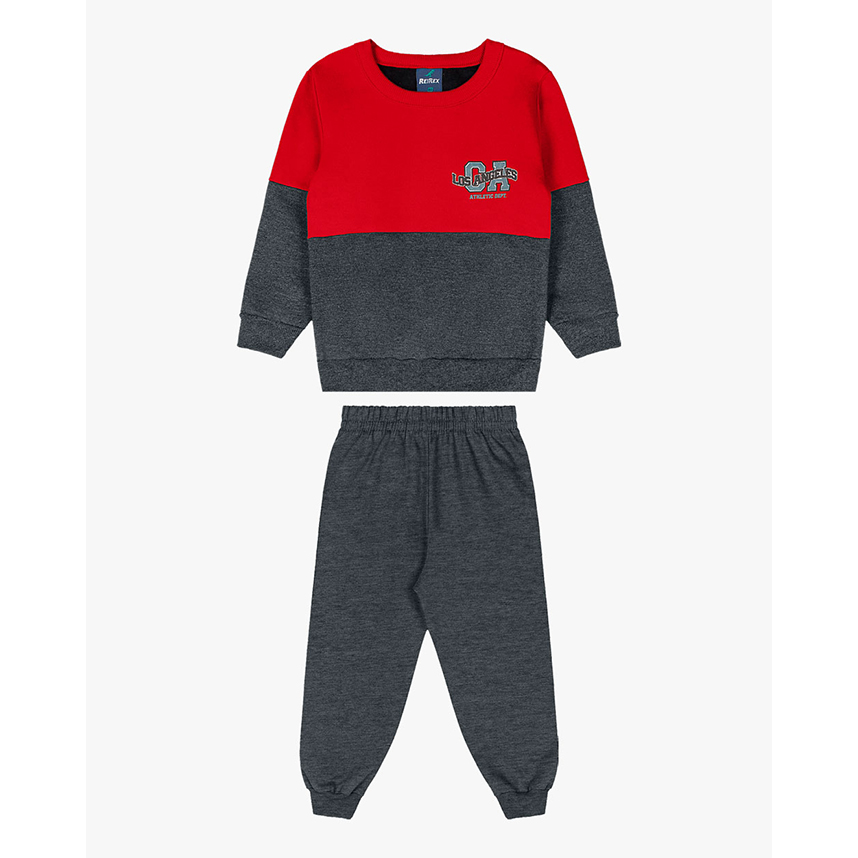 Conjunto Infantil Reirex Moletom Blusão Estampa Los Angeles