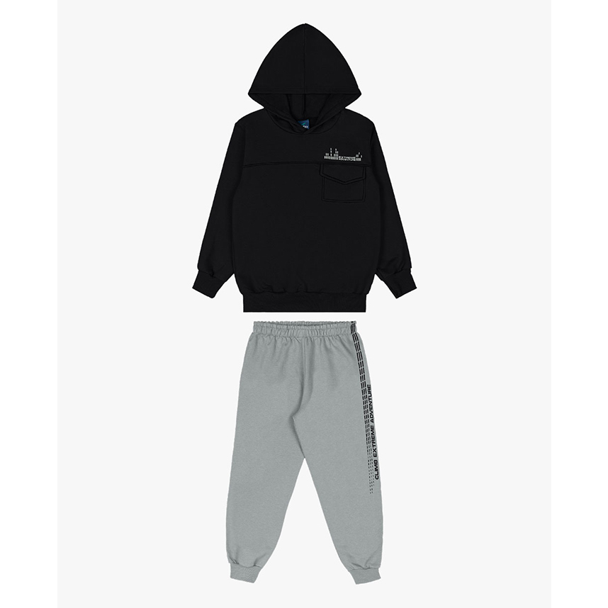 Conjunto Moletom Juvenil Reirex Blusão Com Bolso e Capuz