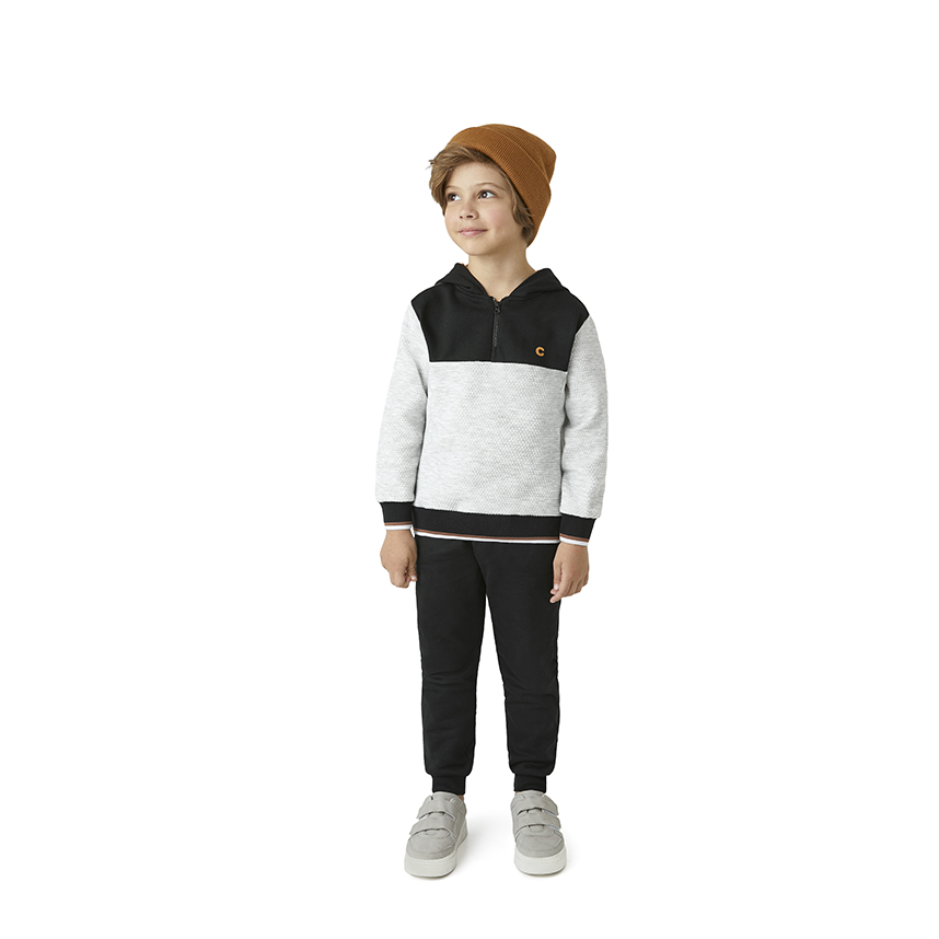 Conjunto Infantil Carinhoso Blusão Moletom Com Capuz