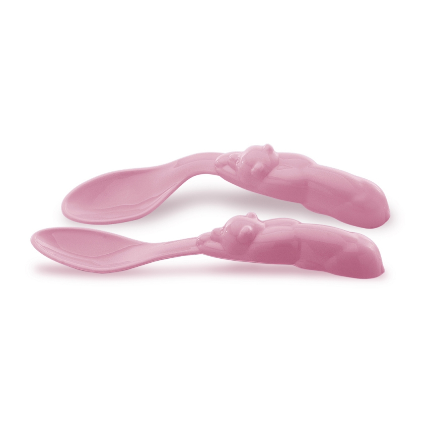 Kit Colher Bebê Adoleta Com 02 Unidades Rosa