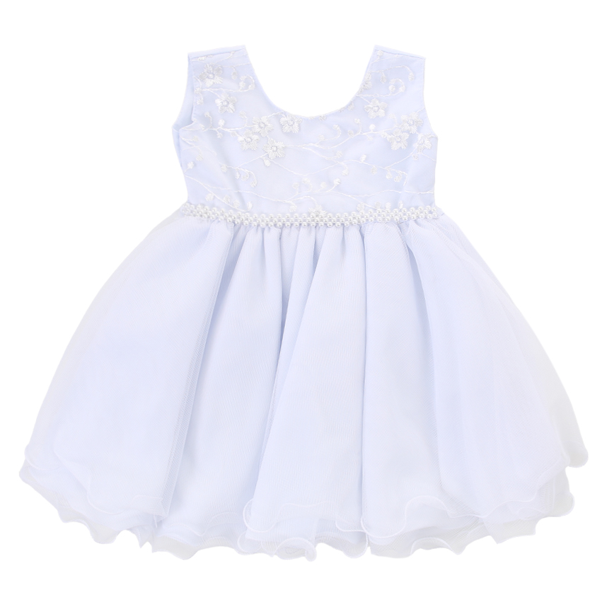 Vestido Bebê Nelu Pala Bordada E Bolero com Pérolas Vestido Bebê Nelu Pala Bordada E Bolero com Pérolas