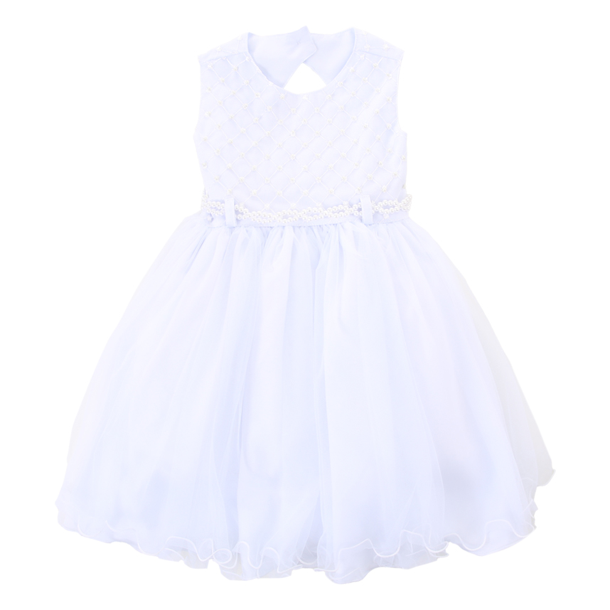 Vestido Infantil Menina Bonita Pala com Pérolas e Bolero Liso Vestido Infantil Menina Bonita Pala com Pérolas e Bolero Liso