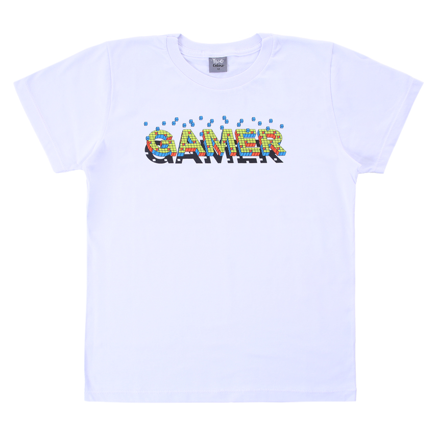 Camiseta Juvenil Two Colors Manga Curta Meia Malha