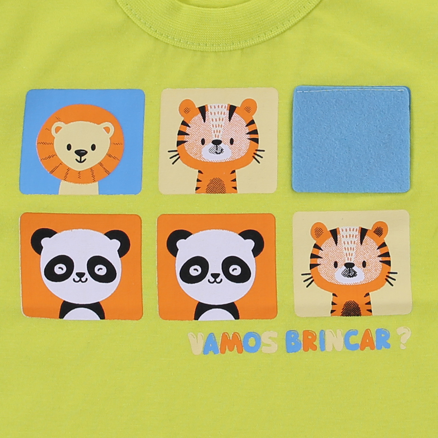 Camiseta Bebê Rollu Meia Malha Vamos Brincar