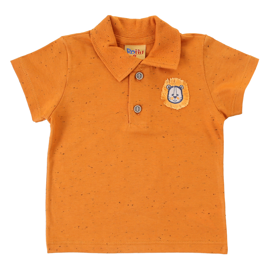 Camisa Polo Bebê Rollu Meia Malha Botonê