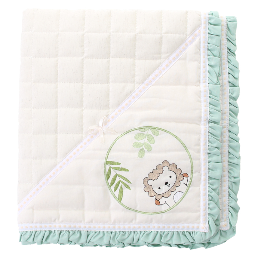 Manta Tiquinho Baby Bordada Babados Safari Manta Tiquinho Baby Bordada Babados Safari