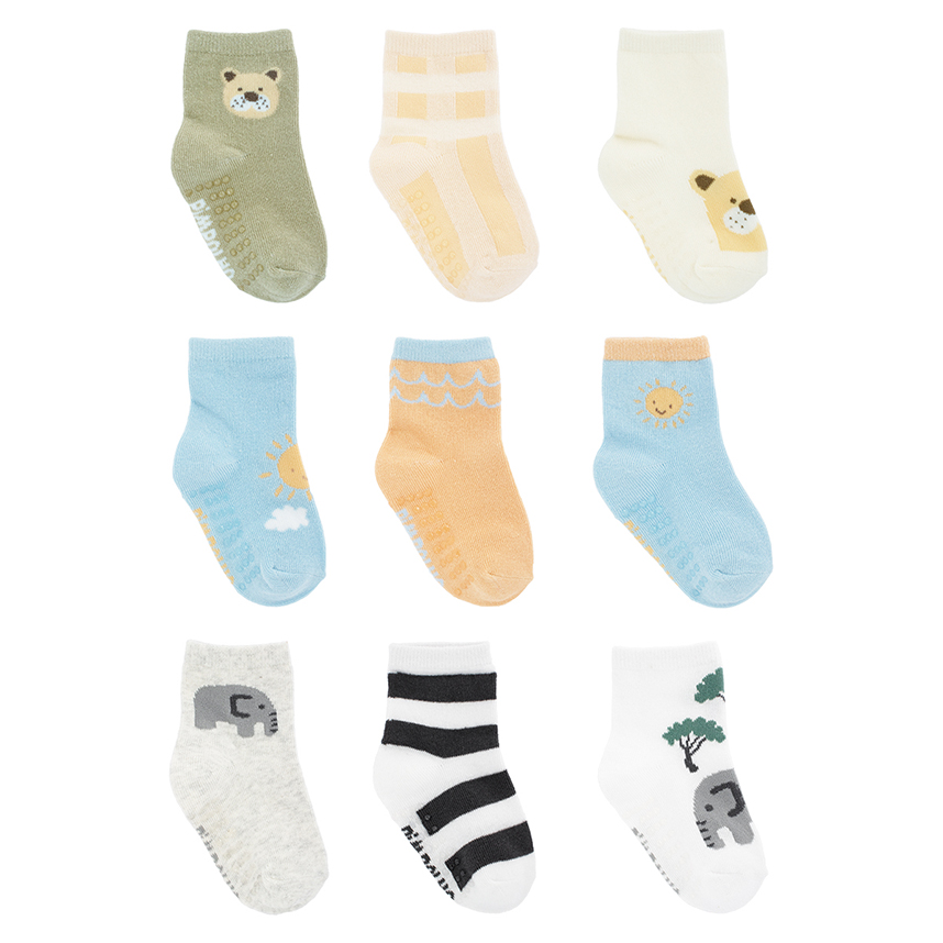 Kit Meia Bebê Pimpolho Antiderrapante 03 Unidades Sortidas Kit Meia Bebê Pimpolho Antiderrapante 03 Unidades Sortidas