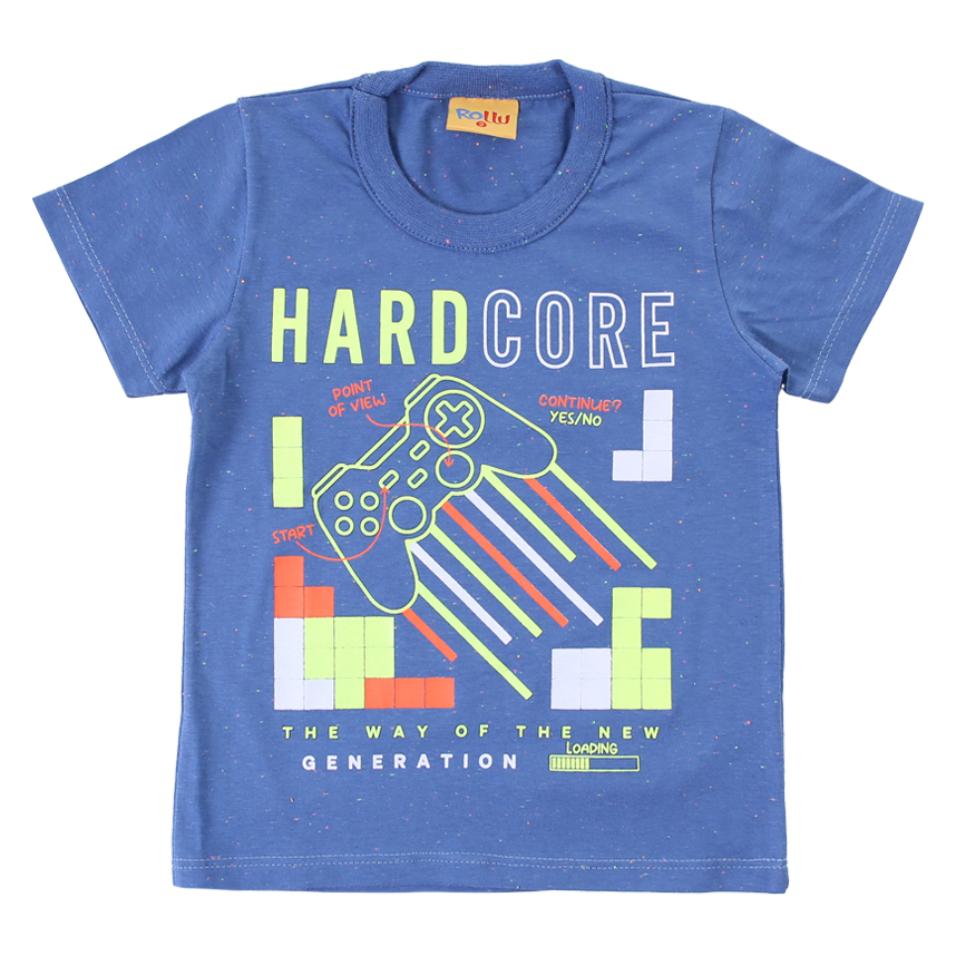 Camisa Infantil Rollu Meia Malha Botonê Estampada