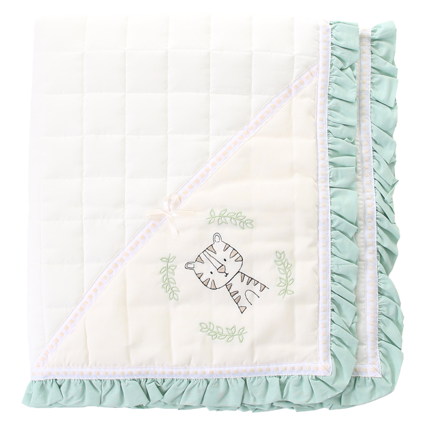 Manta Tiquinho Baby Bordada Babados Tigre Manta Tiquinho Baby Bordada Babados Tigre