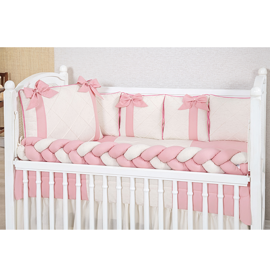 Kit Berço Tiquinho Baby Luxo Americano Laço- 11 Peças