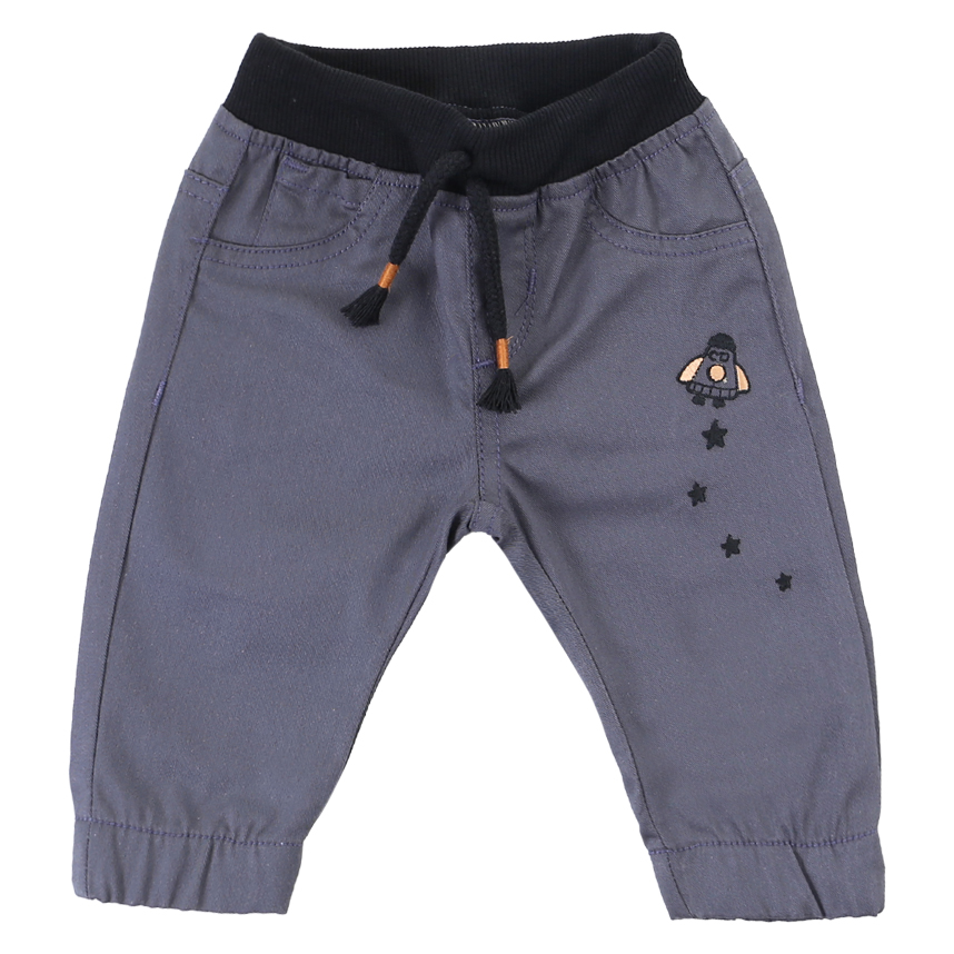 Calça Bebê Clube Do Doce Sarja Bordado Foguete