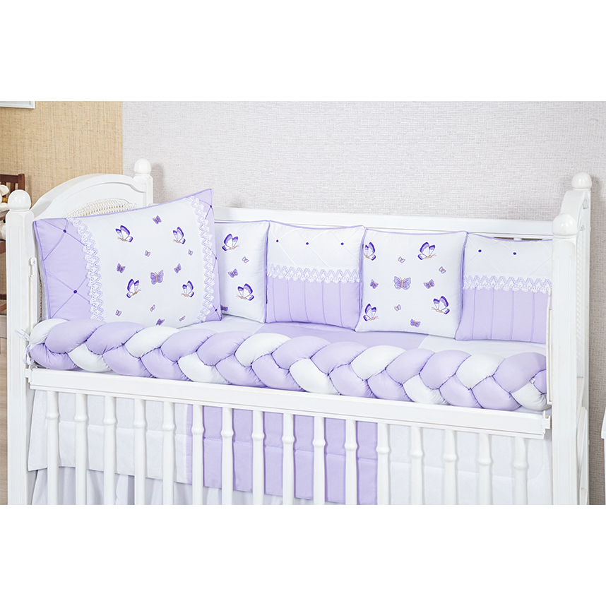 Kit Berço Tiquinho Coleção Luxo Borboleta Encanto - 11 Peças