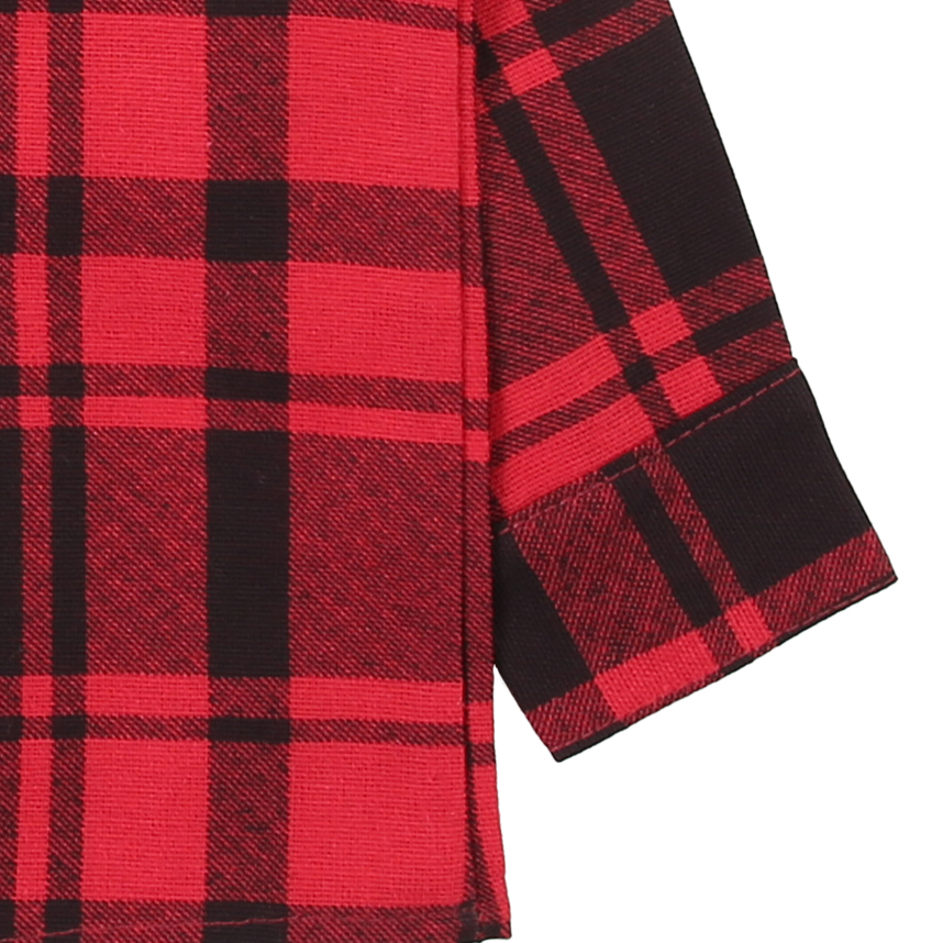 Camisa Bebê Din Don Xadrez Manga Longa