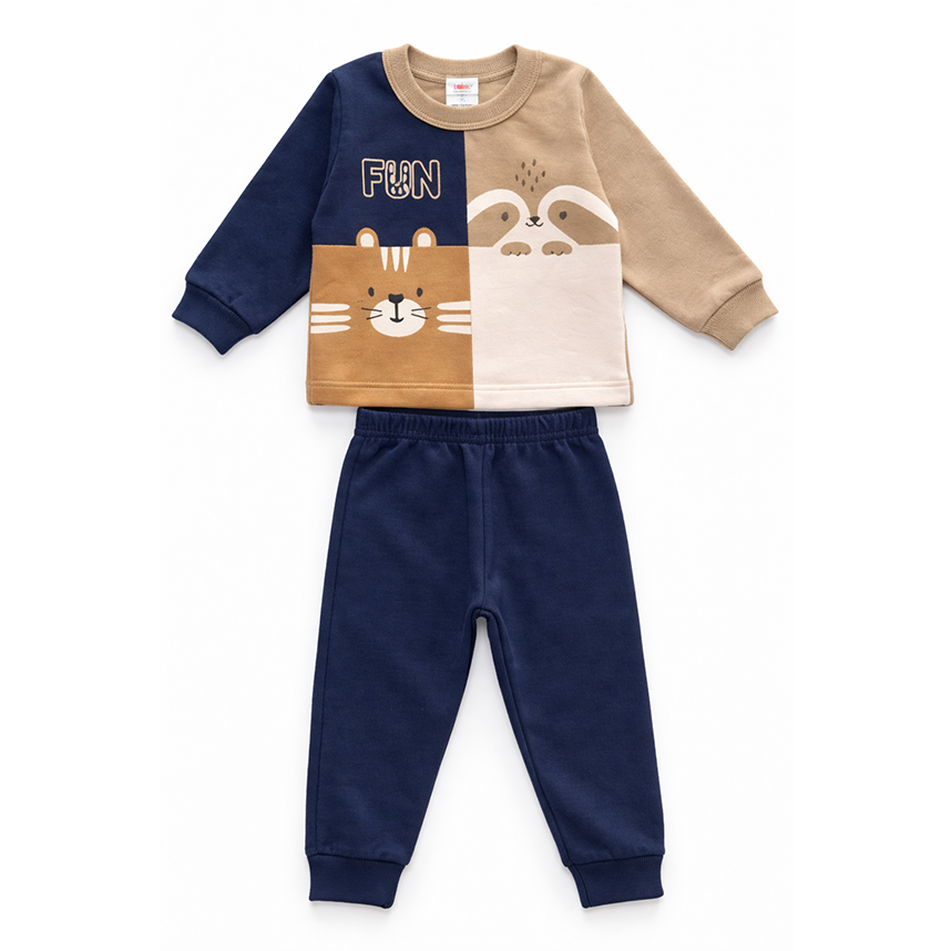 Conjunto Bebê Brandili Blusão E Calça Jogger Moletom