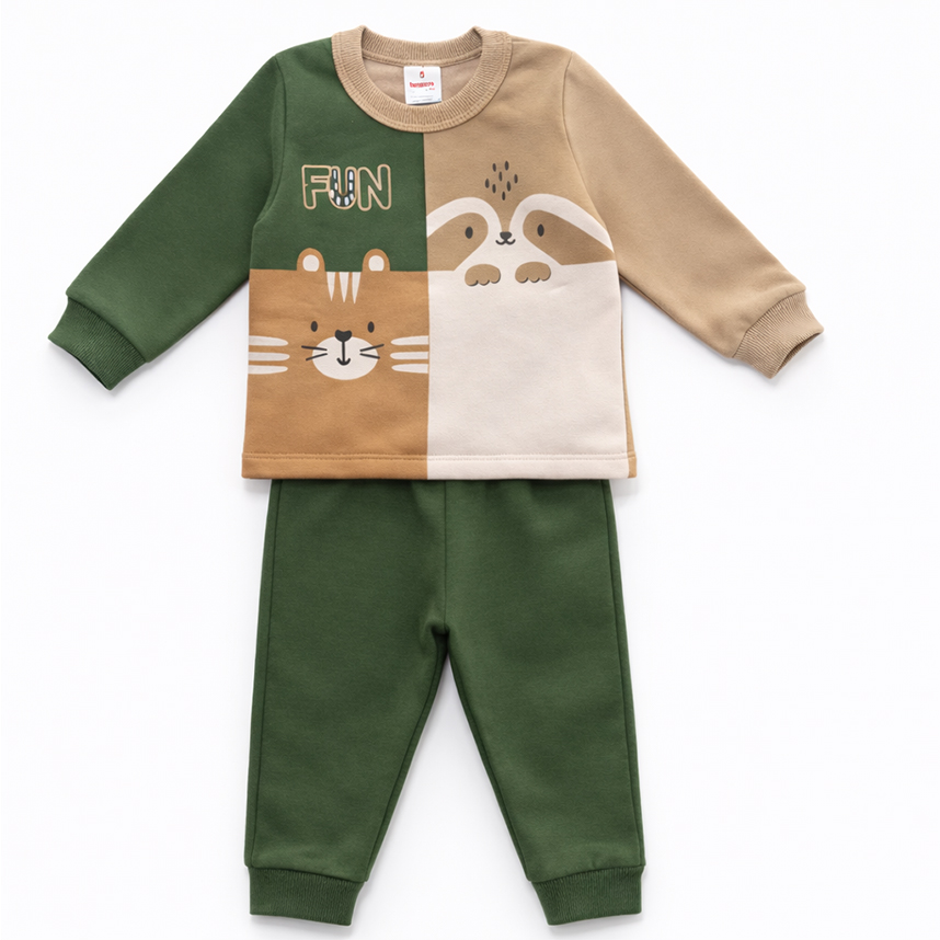 Conjunto Bebê Brandili Blusão E Calça Jogger Moletom