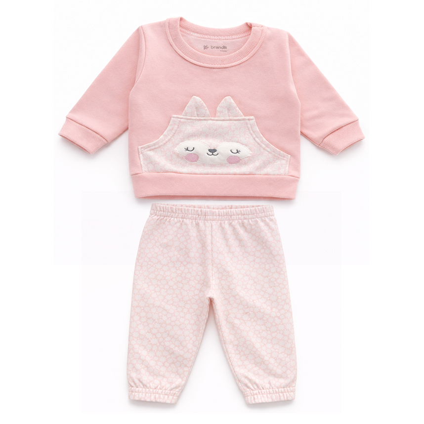 Conjunto Bebê Brandili Blusão E Calça Jogger Moletom