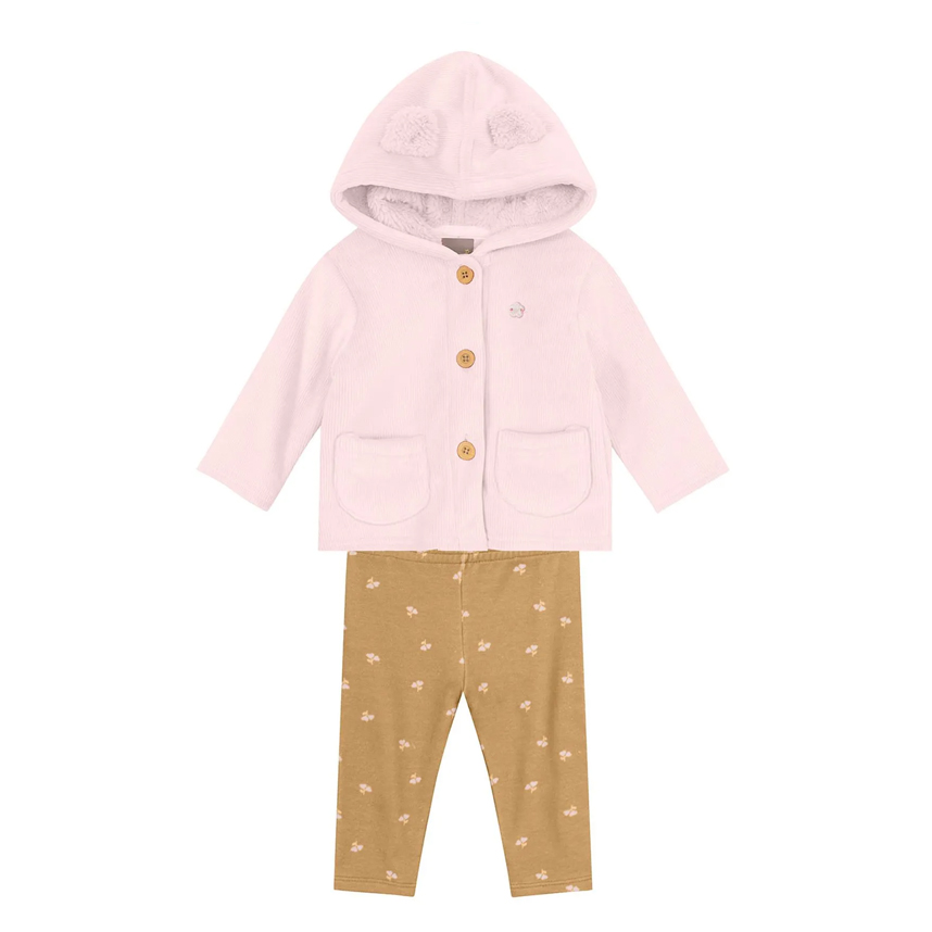 Conjunto Infantil Mundi Casaco Cotelê E Calça Legging 