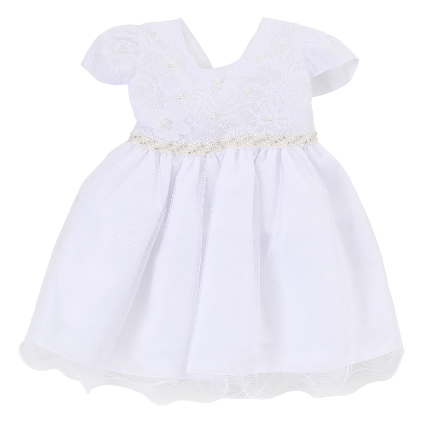 Vestido Bebê Planeta Rosa Pala Renda Com Pérolas Vestido Bebê Planeta Rosa Pala Renda Com Pérolas