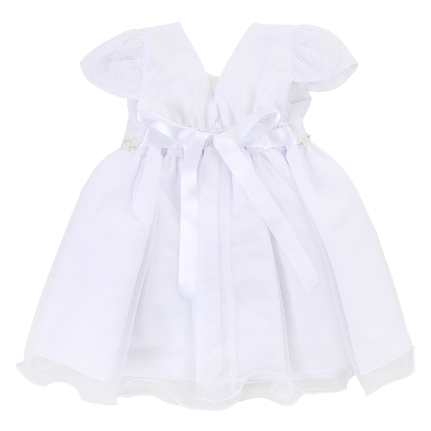 Vestido Bebê Planeta Rosa Pala Renda Com Pérolas Vestido Bebê Planeta Rosa Pala Renda Com Pérolas