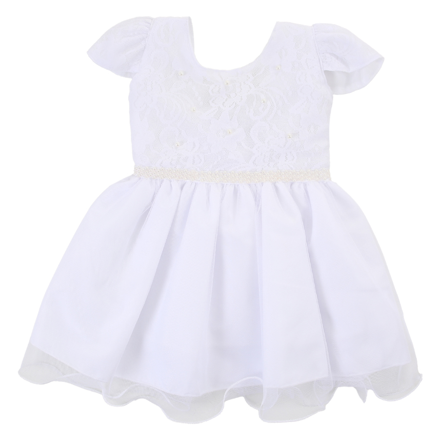 Vestido Infantil Planeta Rosa Pala Renda Flores E Pérolas Vestido Infantil Planeta Rosa Pala Renda Flores E Pérolas