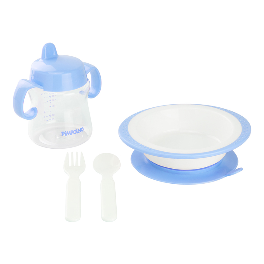 Kit de Alimentação Pimpolho Azul com 4 Peças Kit de Alimentação Pimpolho Azul com 4 Peças