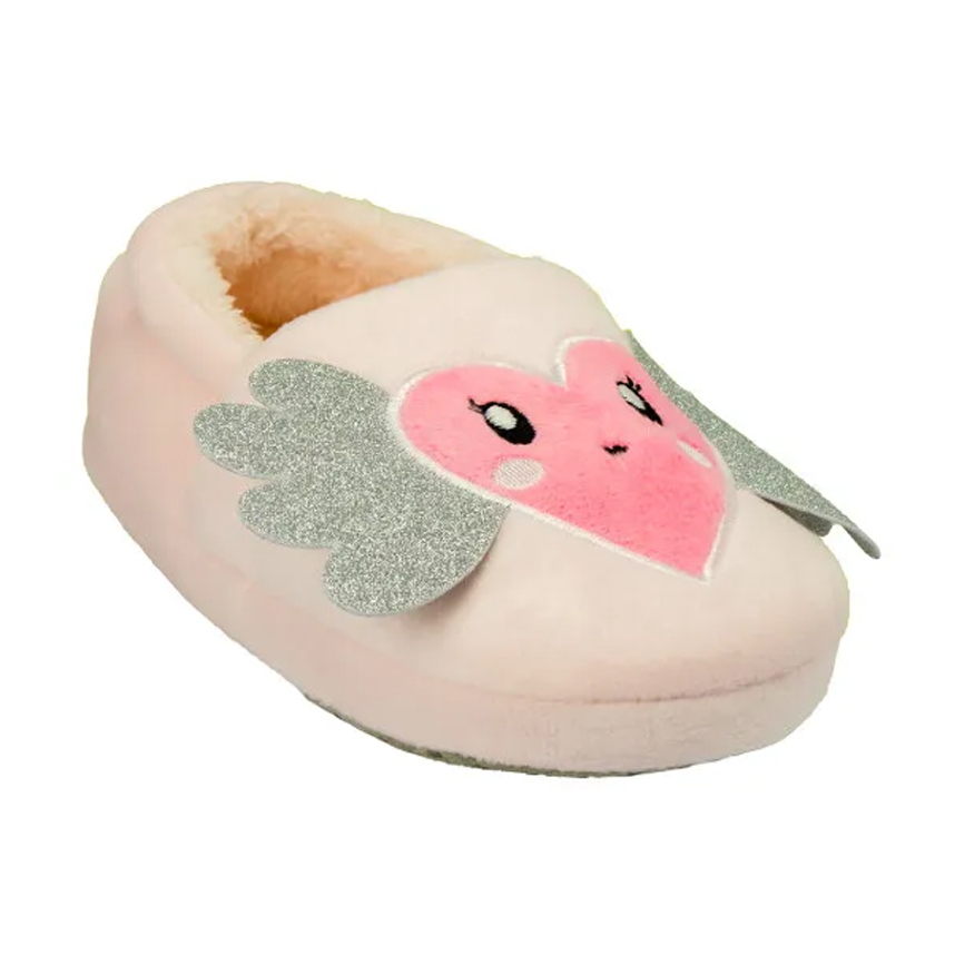 Pantufa Infantil Pimpolho Coração Com Asas Rosa Feminina