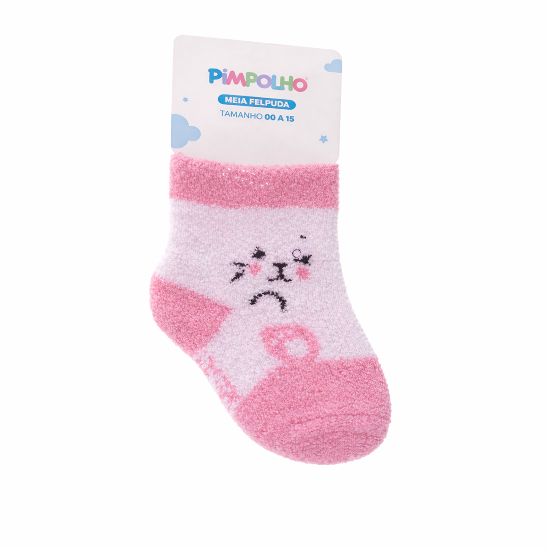 Meia Felpuda Bebê Pimpolho Estampas Sortidas Menina