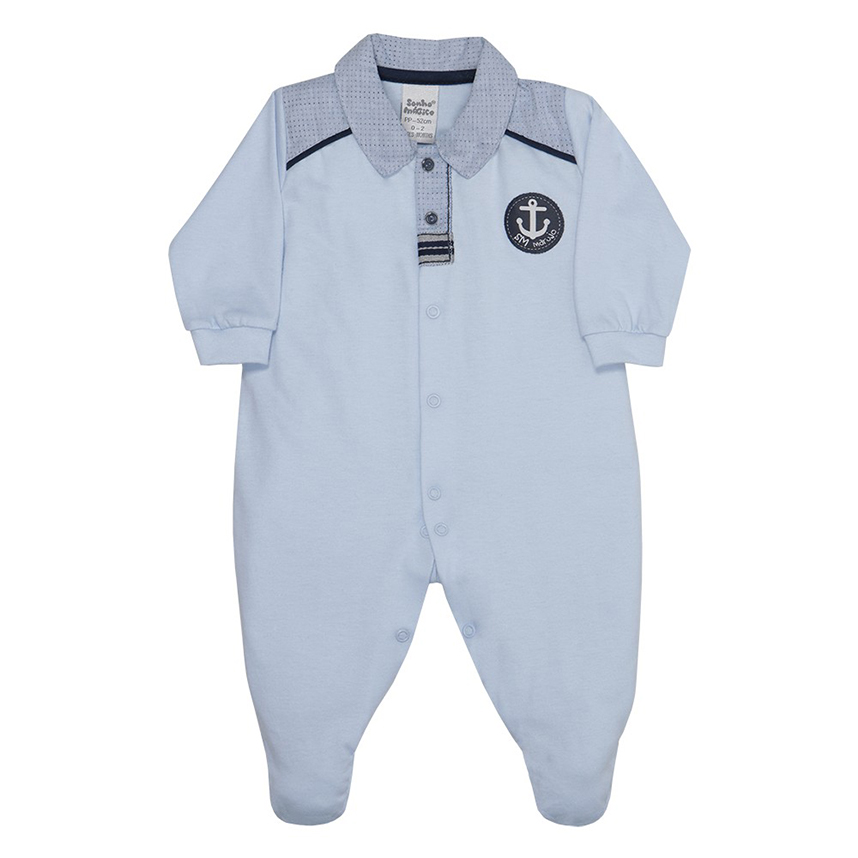 Macacão Bebê Longo Sonho Mágico Gola Polo Âncora Macacão Bebê Longo Sonho Mágico Gola Polo Âncora