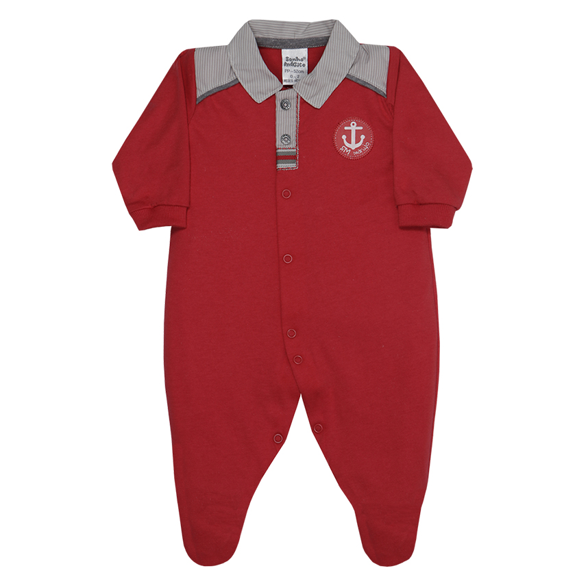 Macacão Bebê Longo Sonho Mágico Gola Polo Âncora Macacão Bebê Longo Sonho Mágico Gola Polo Âncora