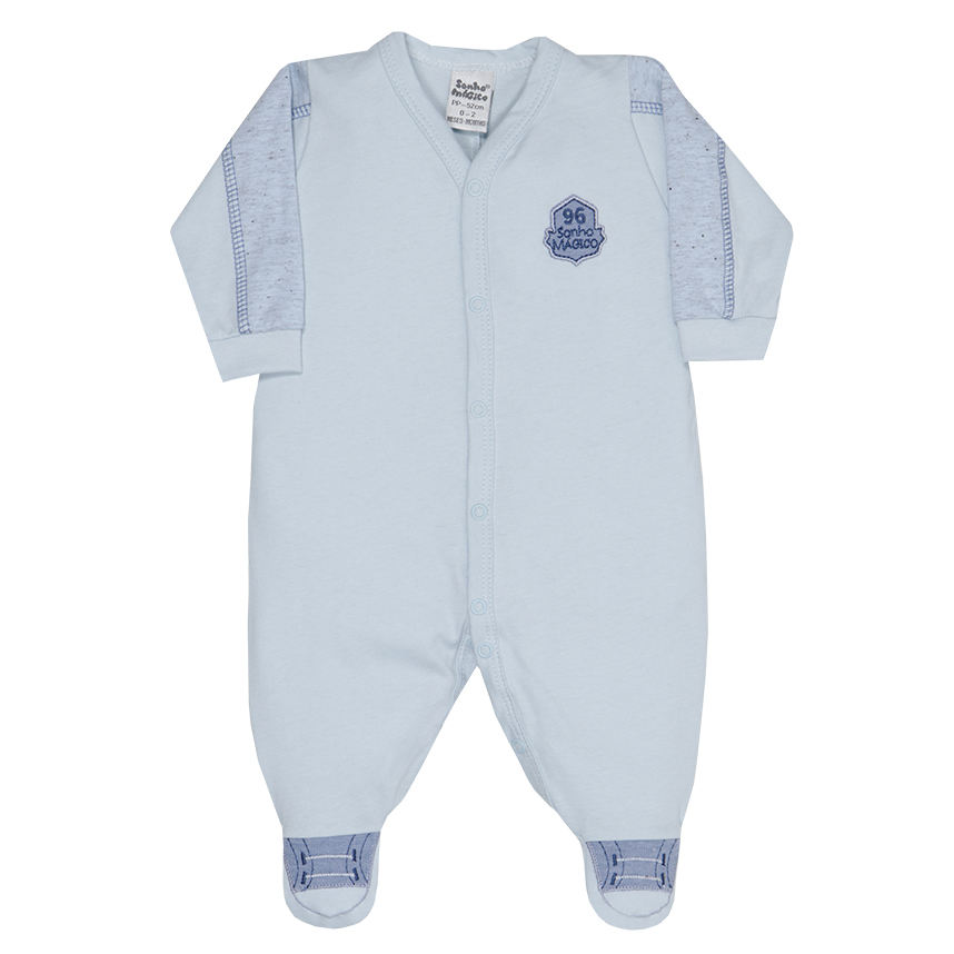 Macacão Longo Bebê Menino Sonho Mágico Bordado Macacão Longo Bebê Menino Sonho Mágico Bordado