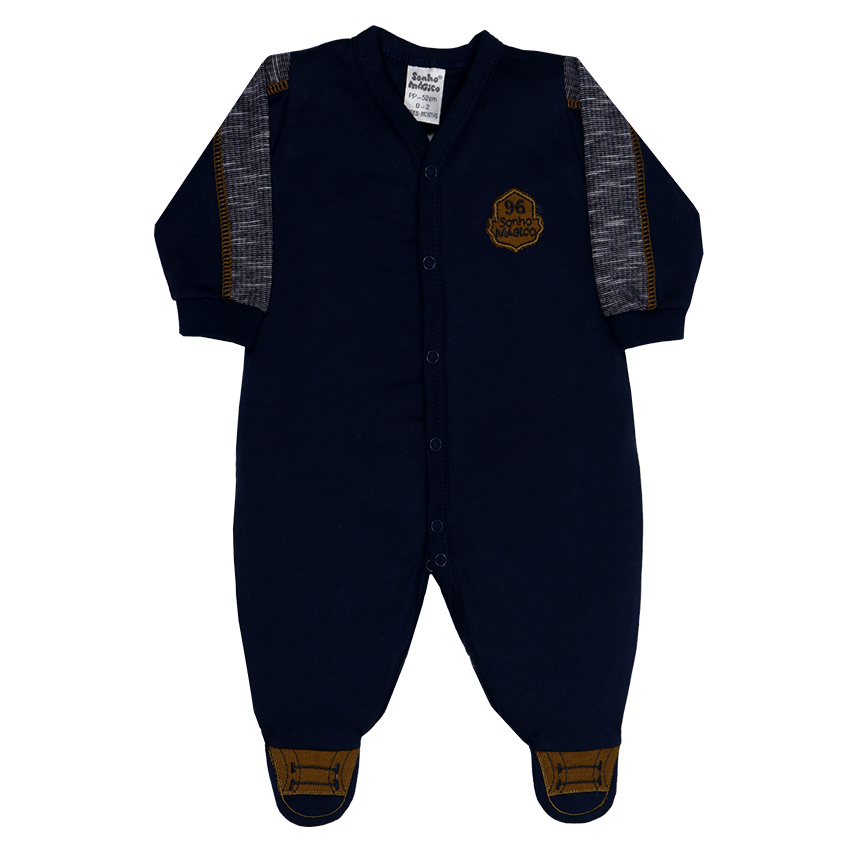 Macacão Longo Bebê Menino Sonho Mágico Bordado Macacão Longo Bebê Menino Sonho Mágico Bordado