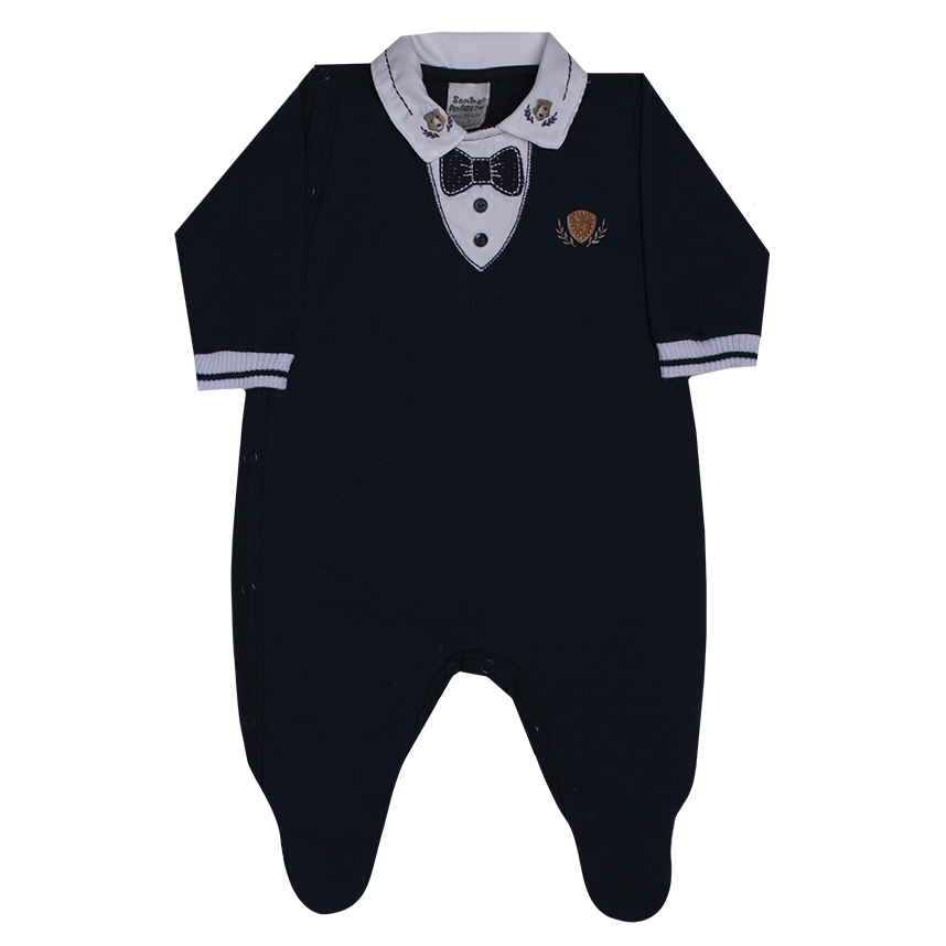 Macacão Longo Bebê Menino Sonho Mágico Gola Bordada Macacão Longo Bebê Menino Sonho Mágico Gola Bordada