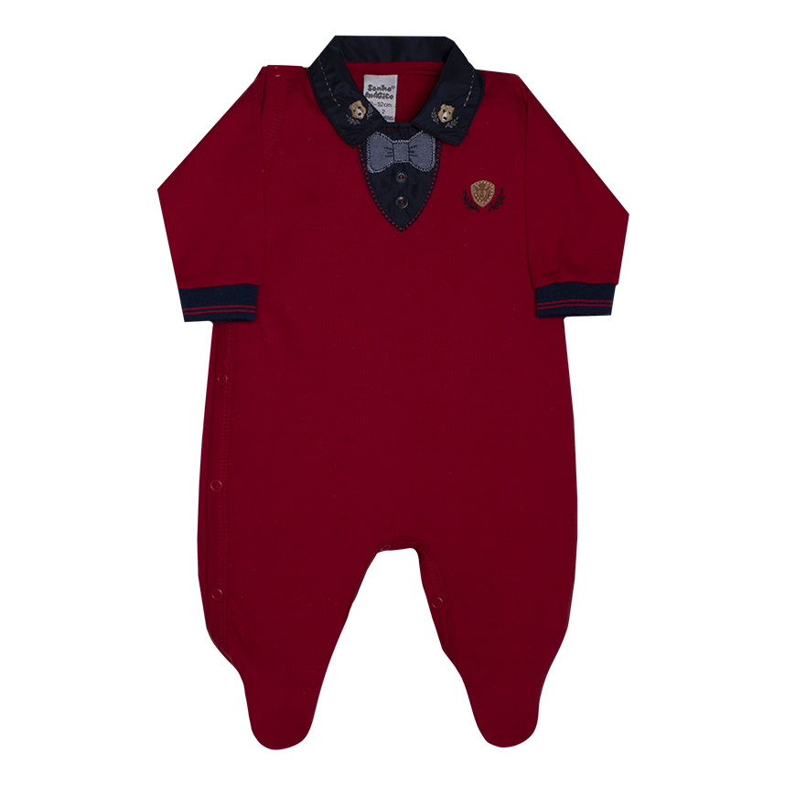 Macacão Longo Bebê Menino Sonho Mágico Gola Bordada Macacão Longo Bebê Menino Sonho Mágico Gola Bordada