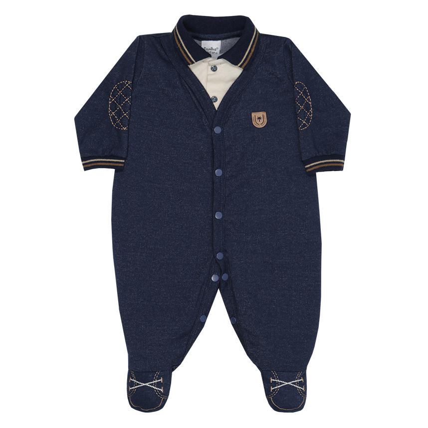 Macacão Longo Bebê Menino Sonho Mágico com Bordado Macacão Longo Bebê Menino Sonho Mágico com Bordado