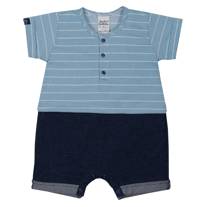 Macacão Curto Bebê Sonho Mágico Estampa Submarino