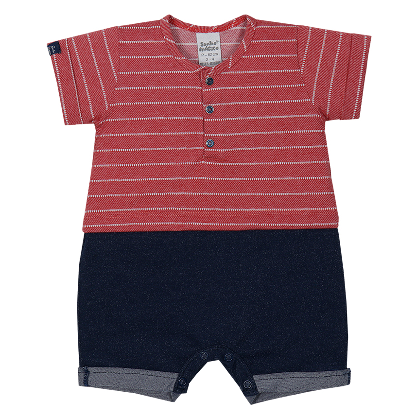 Macacão Curto Bebê Sonho Mágico Estampa Submarino