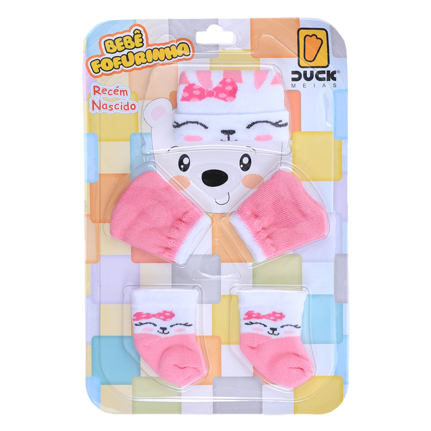 Kit Enxoval Duck Fofurinha Menina Estampa Bichinhos 3 Peças
