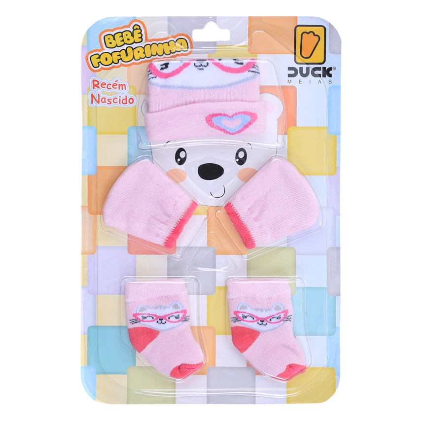 Kit Enxoval Duck Fofurinha Menina Estampa Bichinhos 3 Peças