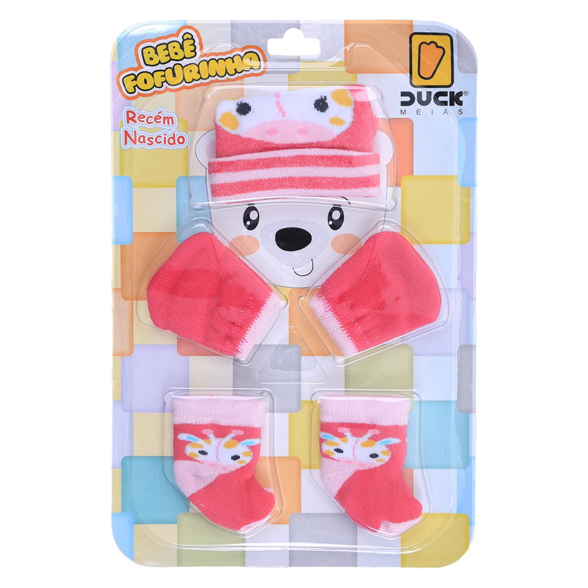 Kit Enxoval Duck Fofurinha Menina Estampa Bichinhos 3 Peças