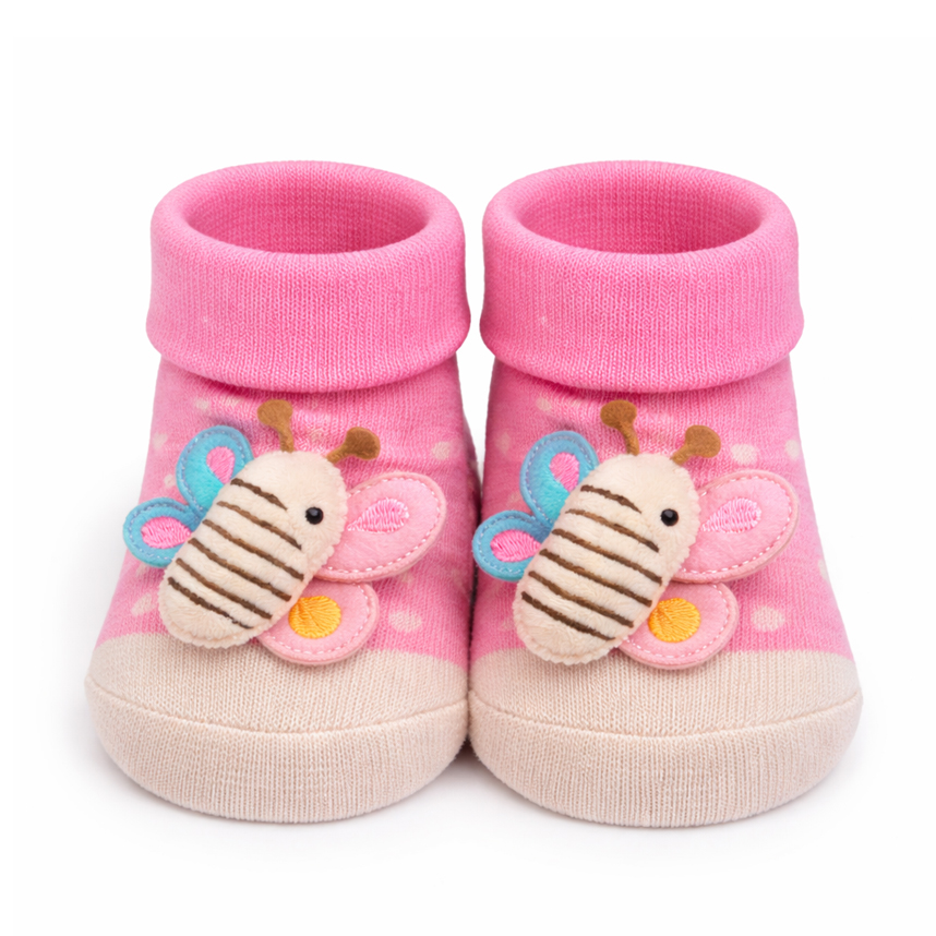 Meia Bebê Duck Menina Com Estampa De Bichinho