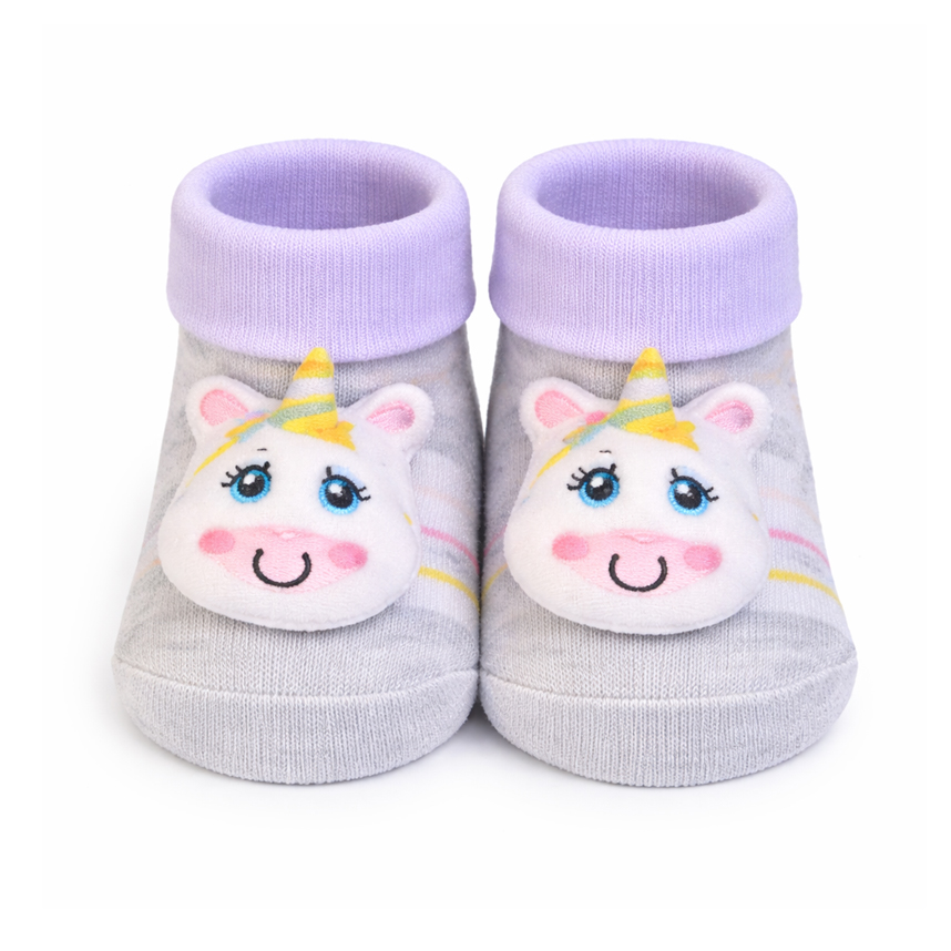 Meia Bebê Duck Menina Com Estampa De Bichinho