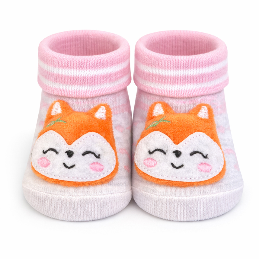 Meia Bebê Duck Menina Com Estampa De Bichinho